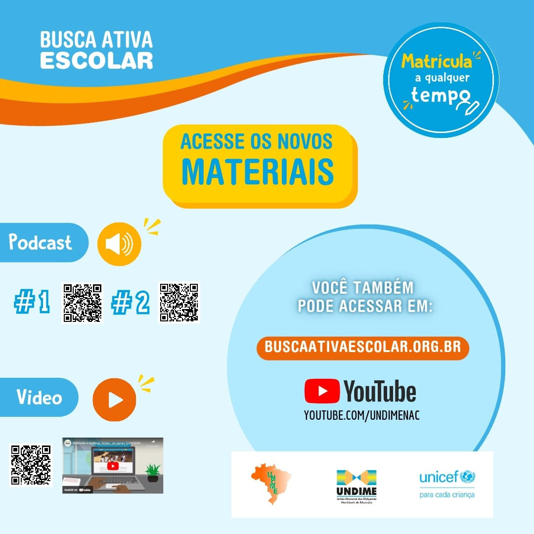 Busca Ativa Escolar lança vídeo e podcast sobre matrícula a qualquer tempo