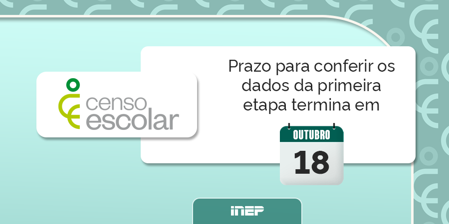 Censo Escolar: prazo para conferir dados da 1ª etapa termina em 18 de outubro