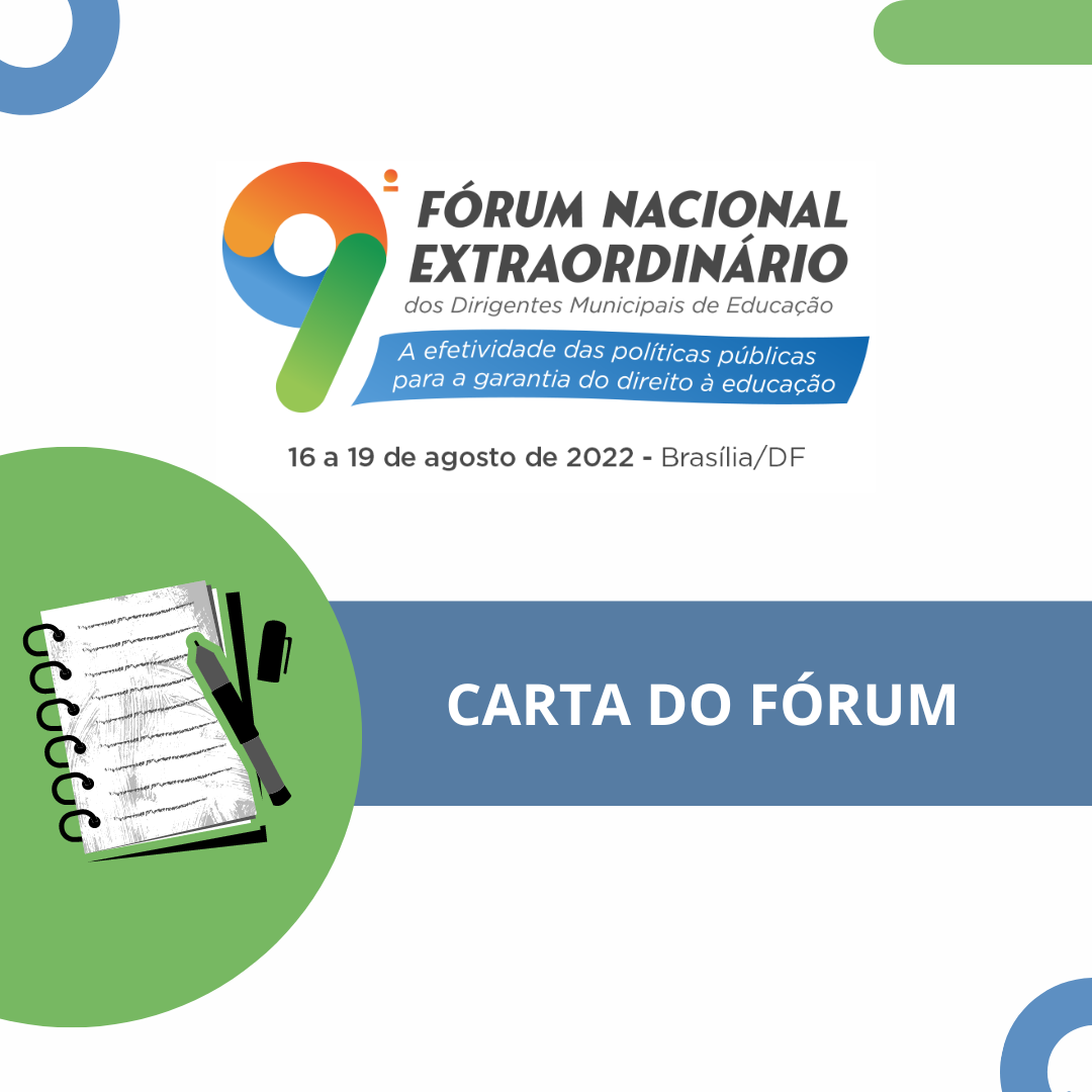 Carta do 9º Fórum Nacional Extraordinário dos Dirigentes Municipais de Educação