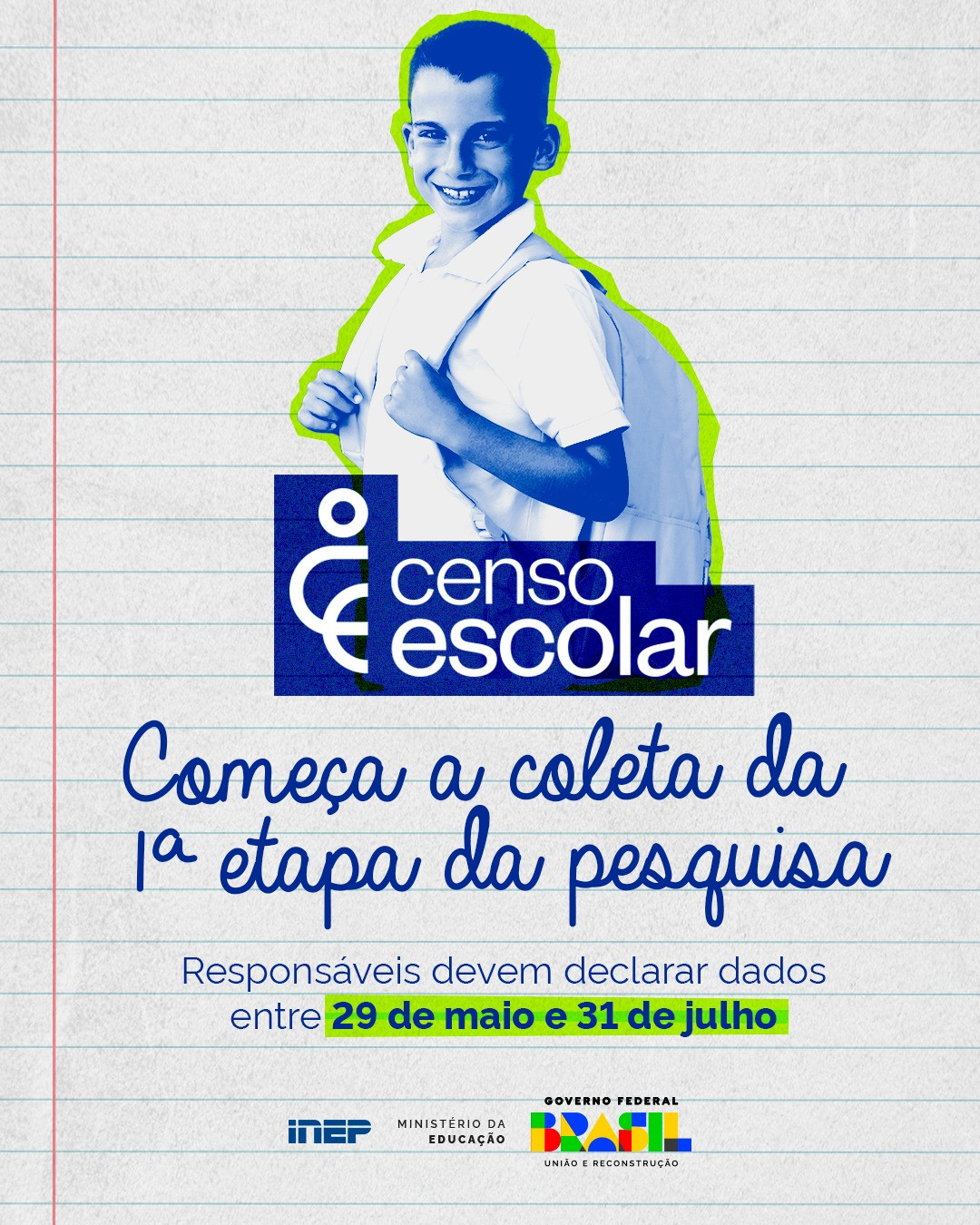 Começa a coleta do Censo Escolar 2024