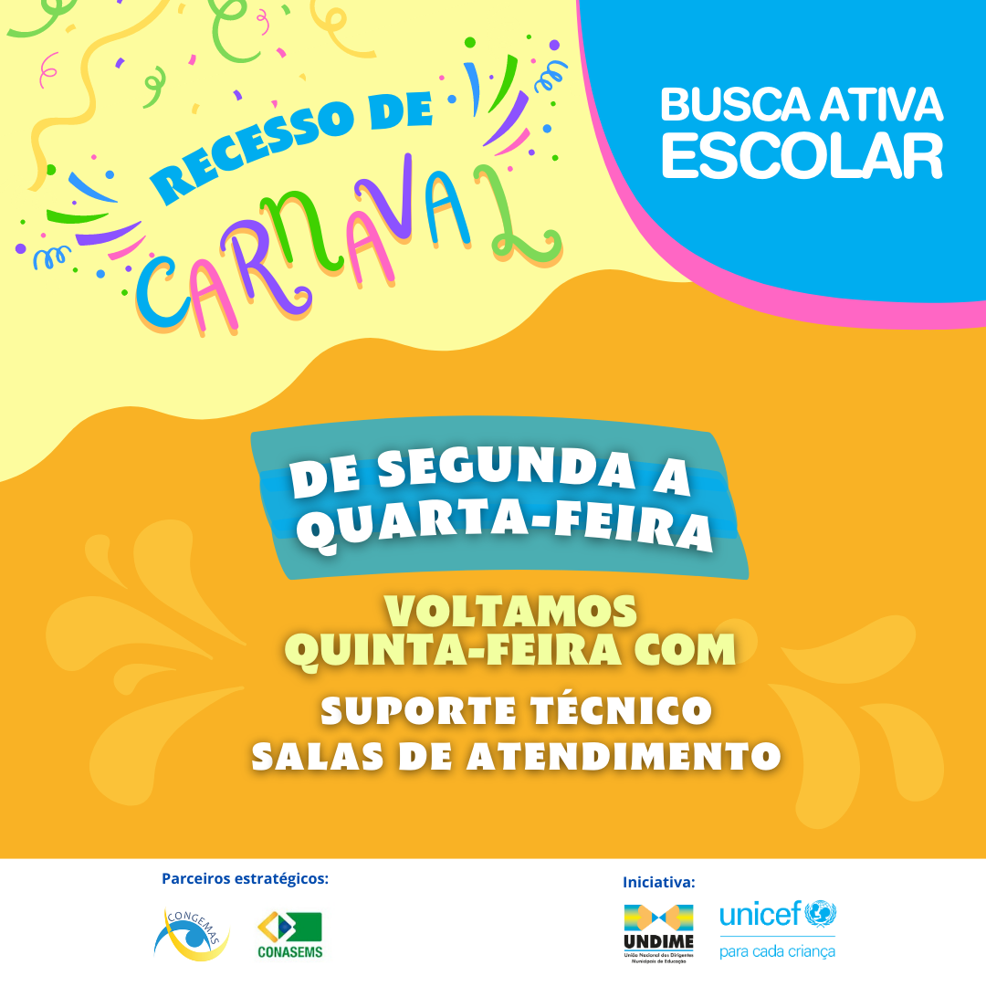 Aviso de recesso de carnaval