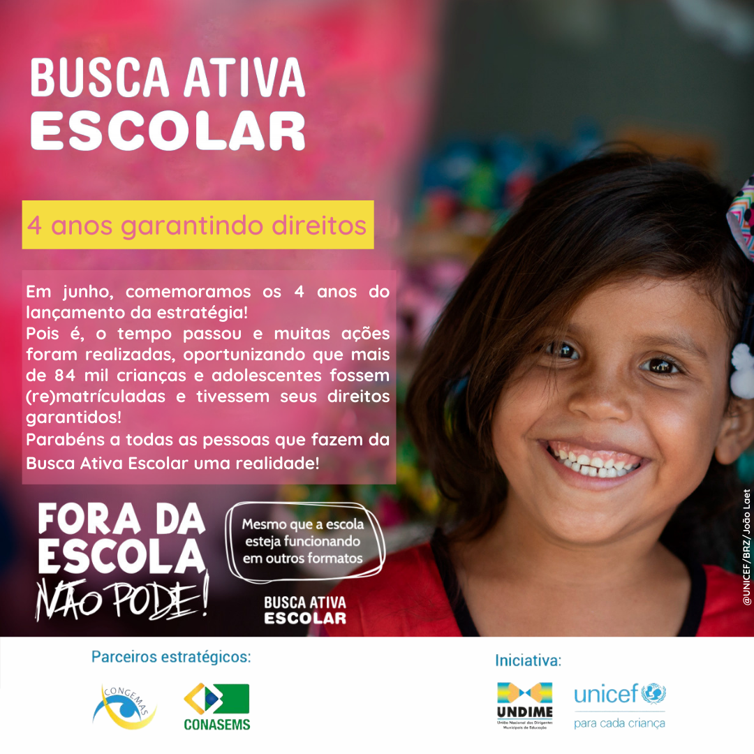 4 anos de Busca Ativa Escolar